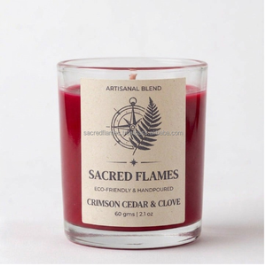 Custom Logo Scented <b>Red</b> Wax Glass Jar <b>Candle</b> Eco Friendly Hand Poured Soy Wax <b>Candle</b> Manufacturer - Product Image 5