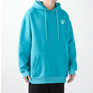 Modern Street Style Oversized Cotton Blended Hoodie For Men Athletic Casual Pullover With Comfortable Loose <b>Fit</b> Design - Product Image 2