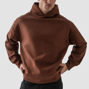 Pull-over ample tendance pour homme, sweat à capuche de qualité supérieure, logo personnalisé imprimé, couleur unie, mélange de coton, collection 2025 - Product Image 1