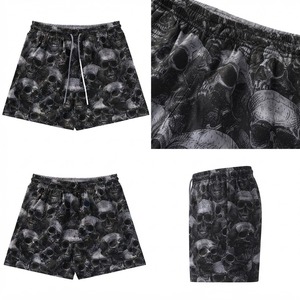 Men's breathable Skull Print Drawstring <b>Shorts</b> Quick Dry Loose Fit Summer Casual <b>Swimwear</b> Gothic Style Mid Waist <b>Short</b> <b>Shorts</b> - Product Image 4