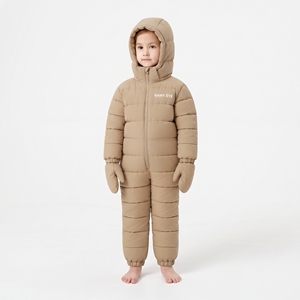 Mono de Nieve con Capucha para Bebé Niño, Marca Hawk Eye, Aislante Sintético, Resistente al Viento, Cierre de Cremallera, Color Beige, para Bebés y Niños Pequeños - Product Image 4