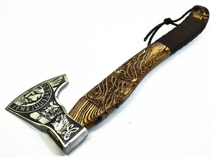 Hacha Tomahawk Personalizada con Diseño de Diosa Alada, Hoja de Acero Forjado, Mango de Madera, Herramienta de Supervivencia, Diseño de Tomahawk Personalizado - Product Image 2