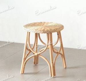 Eco-Friendly Modern Antique Style Bamboo Rattan Side <b>Stool</b> Natural Bone Inlay Console Hot Sale Apartment Use-for Balcony Bedside - Product Image 3