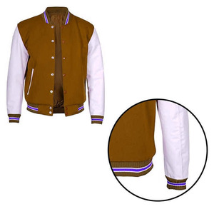 High Quality Customized Varsity Jacket For Men Unique Logo Vintage Style Winter Comfortable Breathable Coated Stand Collar - Product Image 2