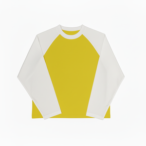 Camiseta de manga larga de algodón para mujer, 200 g/m², primavera/otoño, cuello raglán, color contrastante, corte holgado, color sólido - Product Image 1