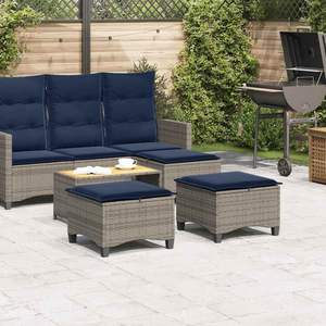 2 pezzi sgabelli da giardino in poliestere grigio Rattan con cuscini 21.7 \ "x21.7 \" x14.2 \ "elegante Set di mobili da giardino - Product Image 3