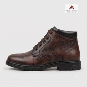 Botas de Tobillo de Cuero para Hombre, Estilo Martin, con Cordones, Punta Redonda, Antideslizantes, Duraderas, Cómodas, para Fiestas y Uso Casual - Product Image 2