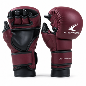 ถุงมือ MMA หนัง ครึ่งนิ้ว ปิดด้วยเวลโคร สำหรับฝึกศิลปะการต่อสู้ ผู้ใหญ่ - Product Image 1