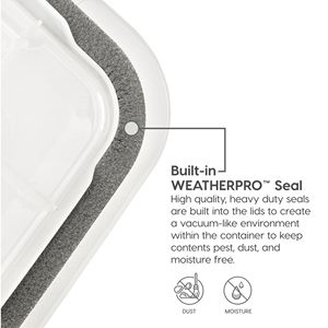 Bac de rangement en plastique hermétique WeatherPro de 30,6 Qt avec boucles de verrouillage sécurisées - Product Image 2
