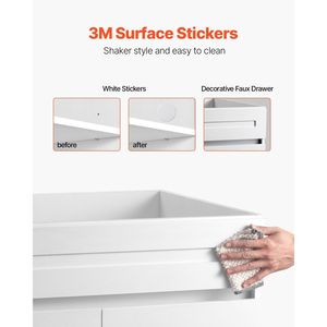 Mobiletto Base Bianco Shaker da 30 Pollici Non Assemblato, 24 Pollici L x 34,5 Pollici H, Pronto per l'Assemblaggio, Mobiletto Base per Lavello da Cucina Soft-C - Product Image 4