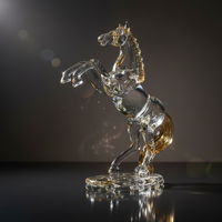 Figura de Caballo de Vidrio Soplado a Mano - Diseño Elegante y Duradero para Decoración del Hogar, Edición Día de la Tierra y Año Nuevo