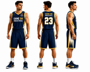 Ensemble de maillots de basket-ball personnalisés avec logo imprimé, respirant, design grande taille, impression par transfert thermique, 100% polyester, uniformes sans manches - Product Image 1