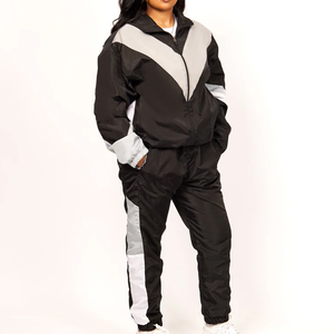 Conjunto Deportivo Cortavientos para Mujer, Transpirable, Impermeable, Ligero, Estilo Urbano, 2 Piezas, Poliéster, con Cierre - Product Image 6