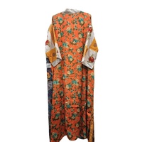 Robe Kimono d'été pour femme en satin de soie indien, style bohème vintage, à motifs floraux, respirante, douce, avec taille élastique et col en V, longueur intégrale