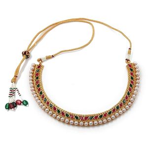 Gold Plated Ethnic Pearl Necklace Earring <b>Ring</b> <b>Set</b> Geometric Pattern <b>Women</b> <b>Wedding</b> Party Fashion Jewelry - Product Image 6