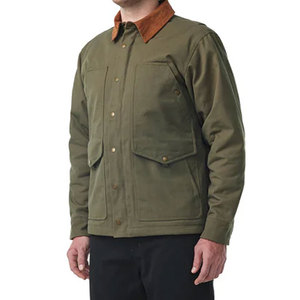 Chemise-veste en velours côtelé olive pour homme avec fermeture boutonnée et poches poitrine, style workwear, coupe classique, pour l'automne - Product Image 6