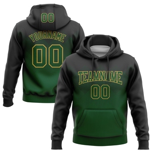 เสื้อฮู้ดดี้ทรงสี่เหลี่ยมแบบสปอร์ต ดีไซน์ใหม่ ปักลาย 3 มิติ สีดำ เขียว-ทองโบราณ ไล่เฉดสี  ขายส่งโดยตรงจากโรงงาน - Product Image 1