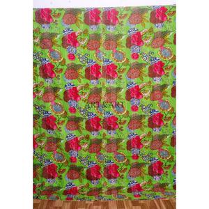 ART&ART Indian Handmade Kantha Women's Spreads <b>Comforter</b> 100% Cotton Hand Block Print Floral Design 220g Fabric Weight Rajasthan - Product Image 1