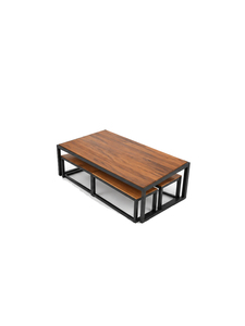 Table à manger rectangulaire en bois de style industriel moderne avec pieds en métal, ensemble de meubles pour 6 personnes, design stable, pour terrasse et maison - Product Image 3