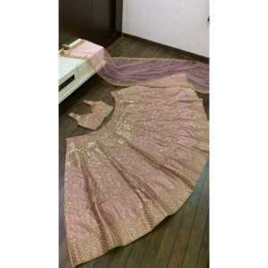 Lehenga Choli de Diseñador para Fiestas con Trabajo de Lentejuelas, Dori y Zari para Ropa de Club - Product Image 1