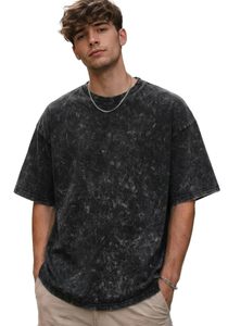 Fabricant de T-shirts 100% Coton OEM, Coupe Oversize à Épaules Tombantes, Style Vintage Délavé à l'Acide, Écologique, Impression Personnalisée, Faible MOQ, Vente en Gros - Product Image 3