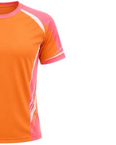 Customized Men Orange And Pink Quick Dry Sports TShirt Breathable Running Gym Workout Athletic Training Activewear Tee Top <b>Shirt</b> - Product Image 4