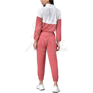<b>Women</b> Heavyweight Hooded Color Block <b>Tracksuit</b> Set Zip Jacket Jogger Pants Casual Sportswear Winter Breathable Full Sleeve <b>White</b> - Product Image 4