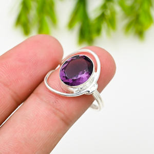 Bagues en améthyste, argent 925, bijoux de luxe pour les occasions spéciales - Product Image 1