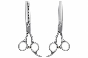 5.5 Inch <b>Barber</b> Scissors <b>Set</b> Straight and Curved Cutting Shears Sand Finish Stainless Steel for Salon Hair Cutting - Product Image 3