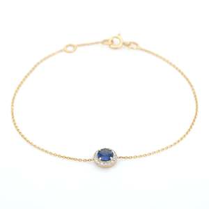14K <b>Solid</b> <b>Gold</b> Sapphire and Diamond Tennis Bracelet-September Birthstone - Product Image 6