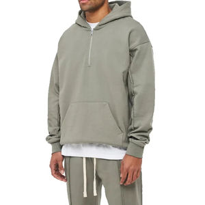 Ensemble de survêtement personnalisé en molleton 100% coton pour l'hiver, avec sweat à capuche à épaules tombantes et pantalon de jogging, poches kangourou, pour homme, coupe oversize - Product Image 3