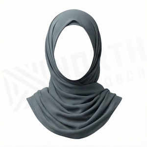 Hiyab de poliéster de color sólido para mujer, tela de chifón transpirable, para uso diario, pañuelo étnico de Oriente Medio. - Product Image 6