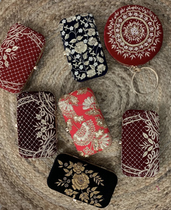 Mehndi Sangeet Gifts Velvet Potli <b>Bags</b> Beaded Handle Indian Punjabi Wedding Ethnic Favors <b>Bridesmaid</b> Handbag - Product Image 4