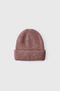 Unisex Ribbed <b>Beanie</b> Hat in Dusty Pink Color Hand Knitted Acrylic Winter Cap Casual Style for Adults 56-58CM Head Circumference - Product Image 2