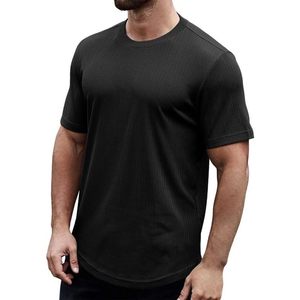 2025 hombres peso pesado gimnasio entrenamiento texturizado camisetas 280 gramos músculo Camiseta cuello redondo manga corta palangre animado - Product Image 5