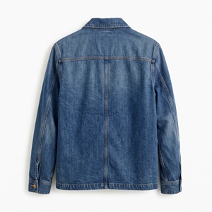 Veste de travail décontractée en jean délavé pour homme, collection automne, style utilitaire, OEM ODM, vente en gros, personnalisation du logo, faible MOQ - Product Image 4