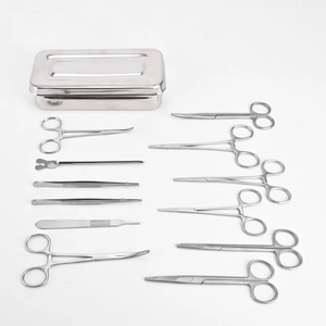 Ensemble de chirurgie mineure manuel 14 pièces le plus vendu, instruments chirurgicaux en acier inoxydable Classe I, approuvé CE ISO, boîte de petite chirurgie - Product Image 4