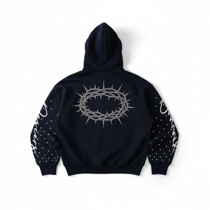 เสื้อฮู้ดผู้ชายสไตล์อินเทรนด์ เหมาะสำหรับสวมใส่ทุกวัน แฟชั่นสตรีทสไตล์ ชุดลำลอง ผ้าฝ้ายผสม - Product Image 2