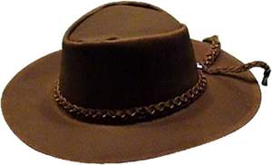 Chapeau de cowboy western en feutre synthétique pour homme, style classique à devant plissé, large bord, Fedora, chapeau d'extérieur avec détails en cuir - Product Image 4