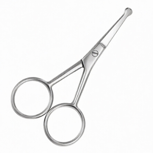Ciseaux à poils de nez miniatures professionnels en acier inoxydable AHI personnalisés pour la coupe des sourcils et des poils de nez - Product Image 1