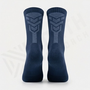 Crew <b>Socks</b> Solid Navy Blue 100% Cotton Breathable Knitted for Daily Wear Adult Regular Fit Autumn Season - Product Image 2