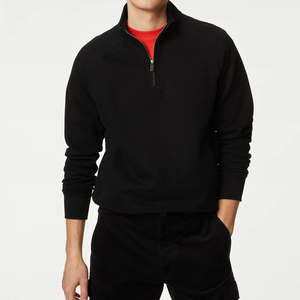 OEM Premium Quality Half Zip <b>Sweatshirts</b> Men <b>Fleece</b> Quarter Zip Pullover Men's 1/4 Zip Stand Collar Zipper <b>Sweatshirt</b> - Product Image 2