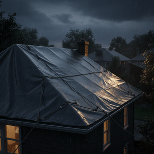 Bâche de protection contre les fuites de toiture pour chantier de construction, bâche de protection contre les intempéries, bâche de réparation de fuites de toiture, bâche imperméable - Product Image 1