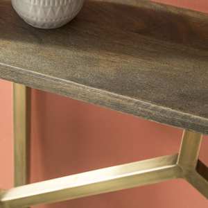 Mesa consola Vandana Elara Maxima en madera de mango y metal dorado - Product Image 5