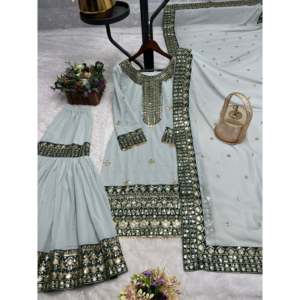 Vestidos de Noche de Diseñador, Hermosos Vestidos de Fiesta con Top, Falda y Dupatta - Product Image 4