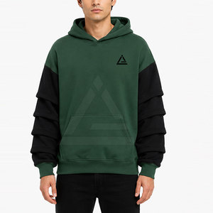 Sudaderas con Capucha Premium para Hombre, Ropa Urbana con Diseño de Mangas Multicapa, Estilo Casual Oversize - Product Image 3