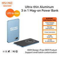 Banque d'alimentation sans fil magnétique légère F20, 110g, 5000mAh, chargeur portable fin en alliage d'aluminium