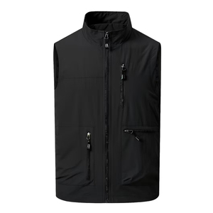 High Demand OEM Men's Work Wear Soft Shell <b>Gilets</b> Solid Color 3 Zipper Pockets 250 GSM Men's Sporty Softshell Vests - Product Image 1