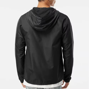 Veste coupe-vent légère et pliable en toile pour homme, avec col montant et capuche, personnalisable, respirante pour l'hiver - Product Image 2