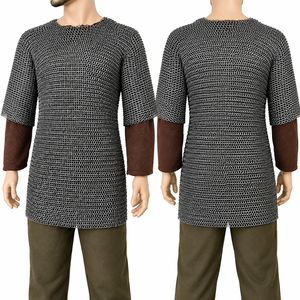 Camisa de malla metálica de media manga con anillos de 9 mm de acero dulce, armadura de cosplay hecha a mano, disfraz medieval para recreación histórica - Product Image 2